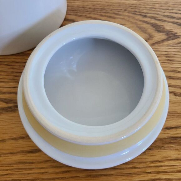 WCL White Ceramic Large Canister Crock Clean Contemporary Design High Quality - Picture 10 of 15